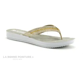 Achat chaussures Inblu Femme Entre-doigts, vente Inblu BMT00M11 Naturelle - Tongs Femme beiges avec perles
