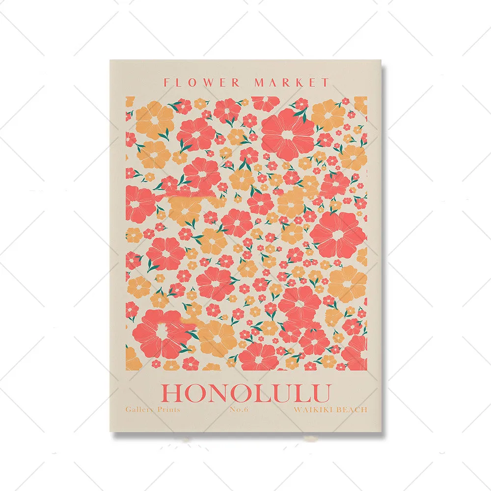 Vintage Floral Wall Canvas Poster