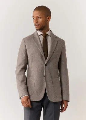 Beige Wool Blend Casual Regular Fit Jacket