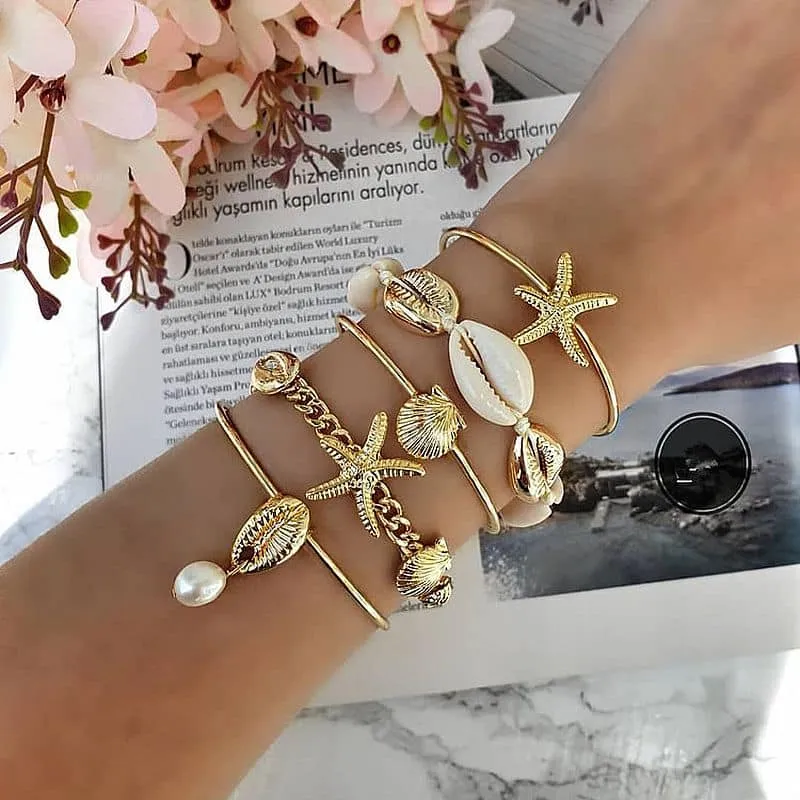 Boho Bracelet with Beads and Shells