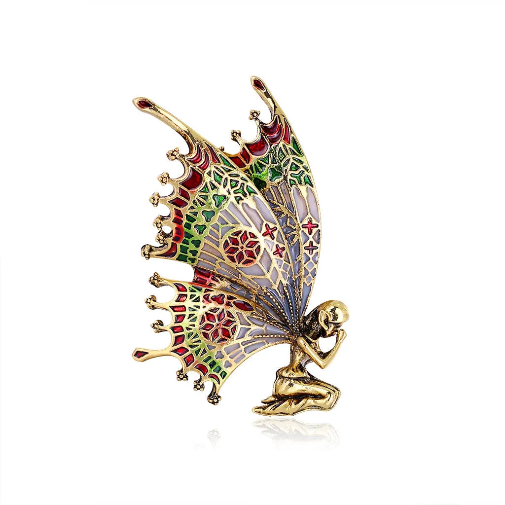 Broche Ange Papillon Vintage à La Mode