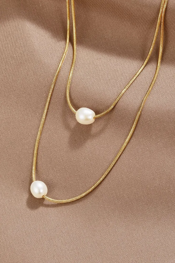 Collier de Perles d'Eau Douce Multicouches