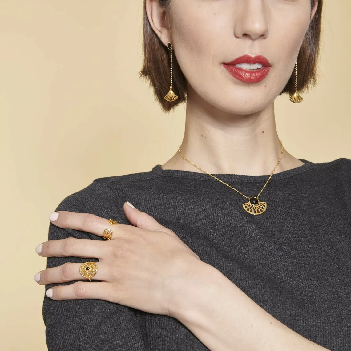 Collier Pierre Noir Kosma Paris - Collection Mia Doré  | 3 Suisses