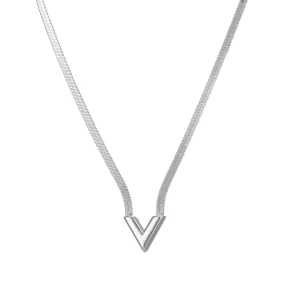 V Flat Chain Stainless Steel Necklace