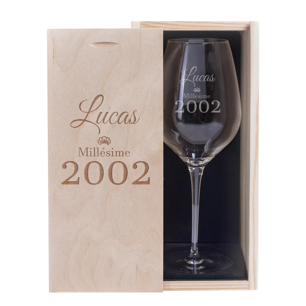 Customized wine glass age.