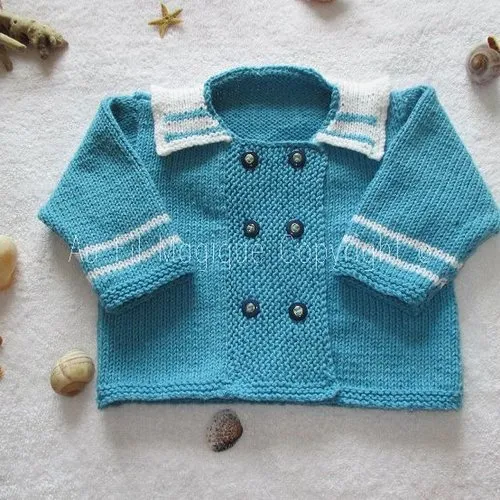 Dark turquoise blue cotton knit baby vest 6 months