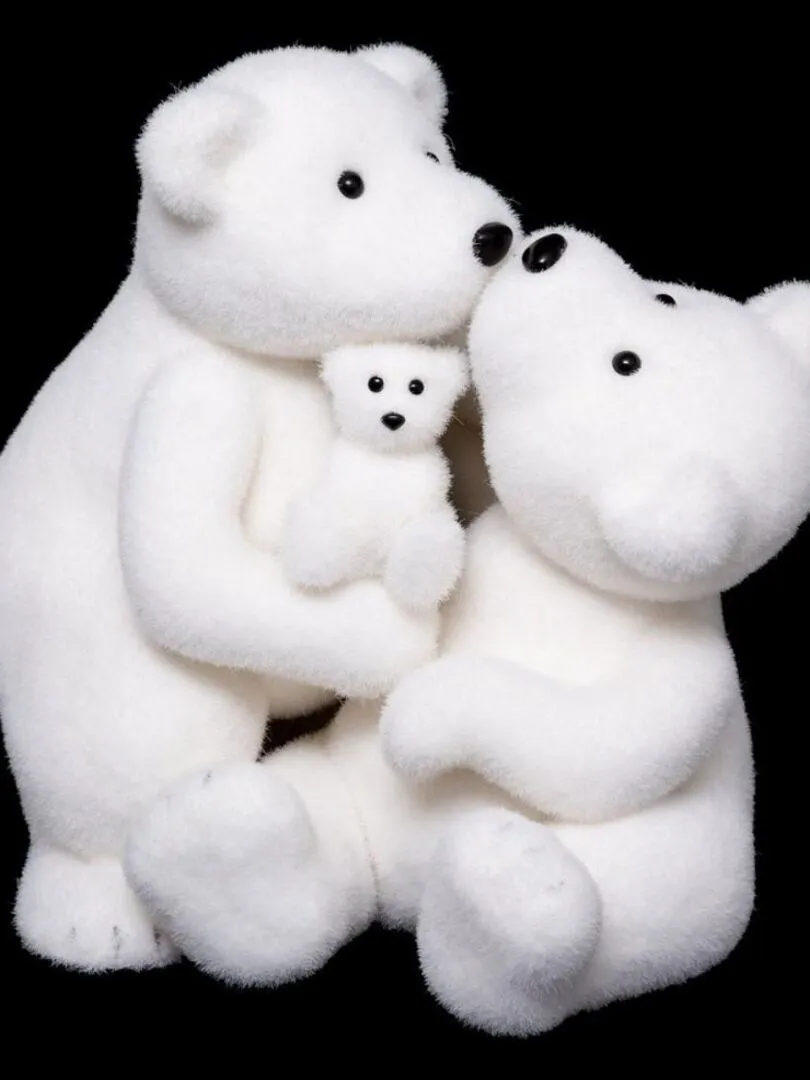 Decorative 2 bears kisses 40 cm - White