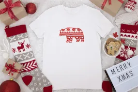 Family Couple Christmas Matching T-shirts - Christmas Bear Design