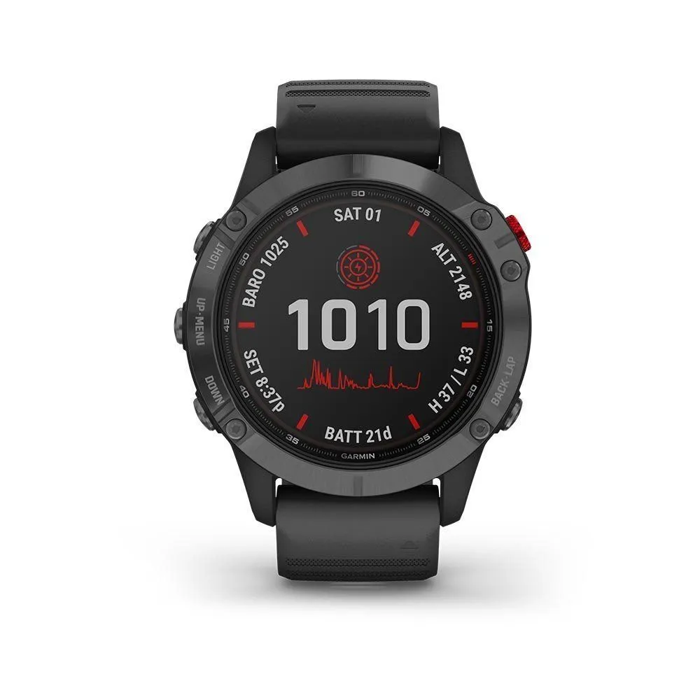 Garmin fenix® 6 Pro Solar GPS Sport Watch Gray Black Bracelet