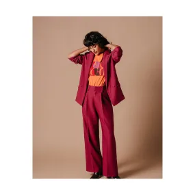 Grace et Mila Pantalon Large Rose Foncé