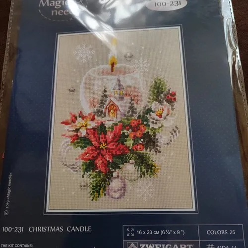 Kit point de croix christmas candle de magic needle