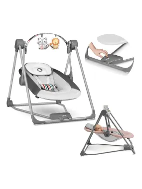 LIONELO Otto - Balancelle et transat bébé - Sons nature - 5 vitesses de bercement - Gris