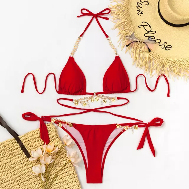 Maillot de bain à perles
