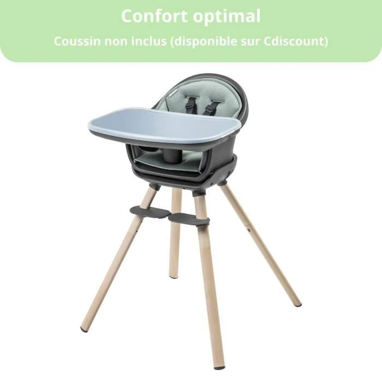 MAXI-COSI Moa Chaise haute bébé évolutive 8 en 1, Chaise haute/Réhausseur/Tabouret/Bureau, De 6 mois à 5 ans, Beyond Graphite2 E