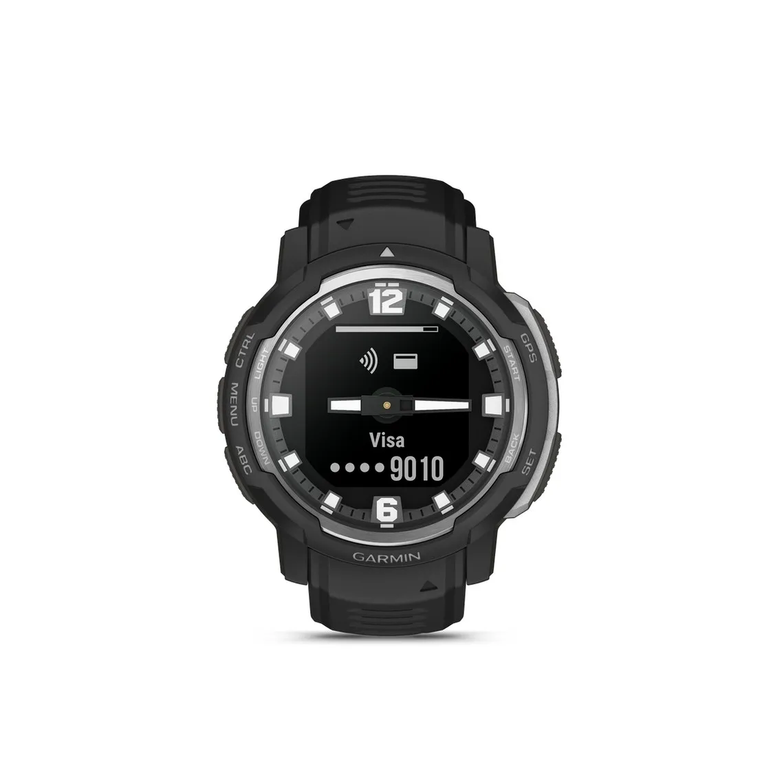 Montre connectée mixte Garmin Instinct® Crossover 010-02730-03 - Bracelet Silicone Noir Garmin - Montre Homme sur Men
