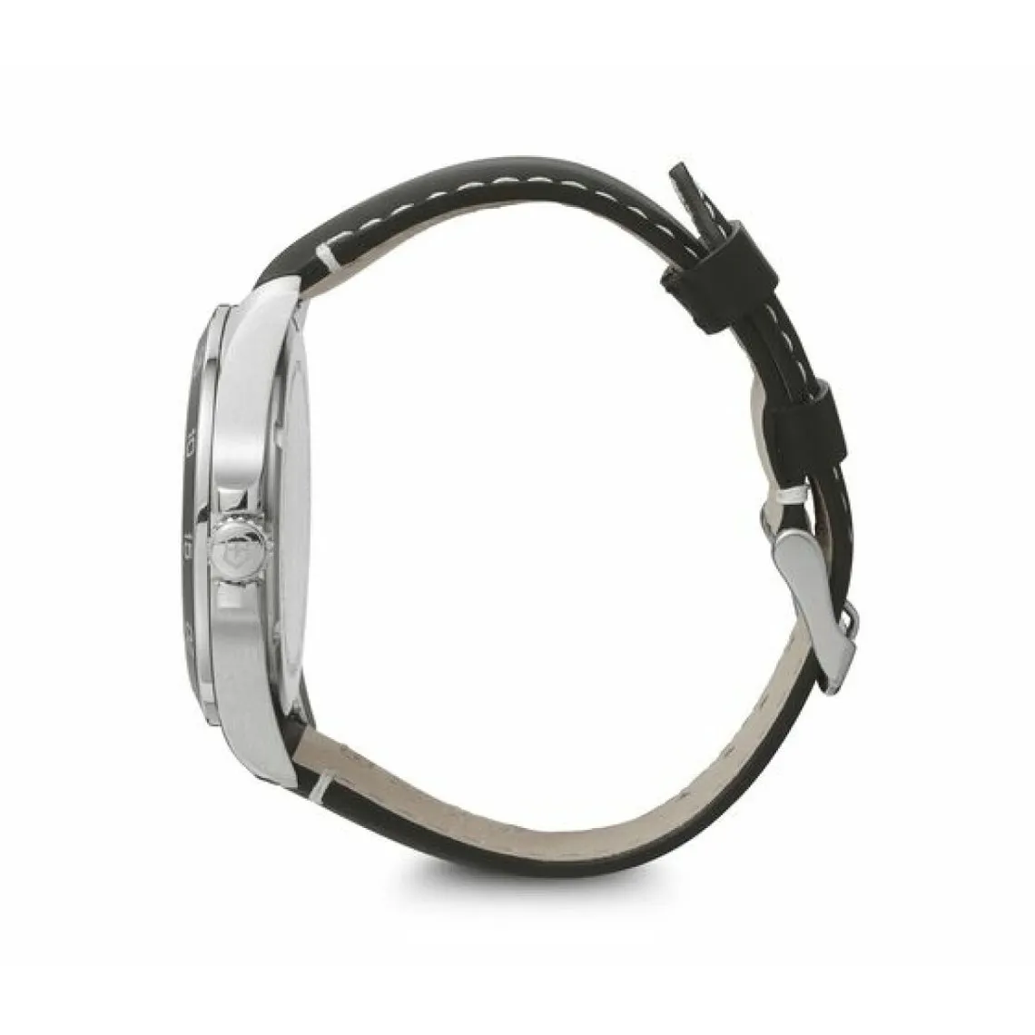 Montre Victorinox  241847 - FieldForce, boîtier argenté acier, bracelet noir cuir Homme | 3 Suisses