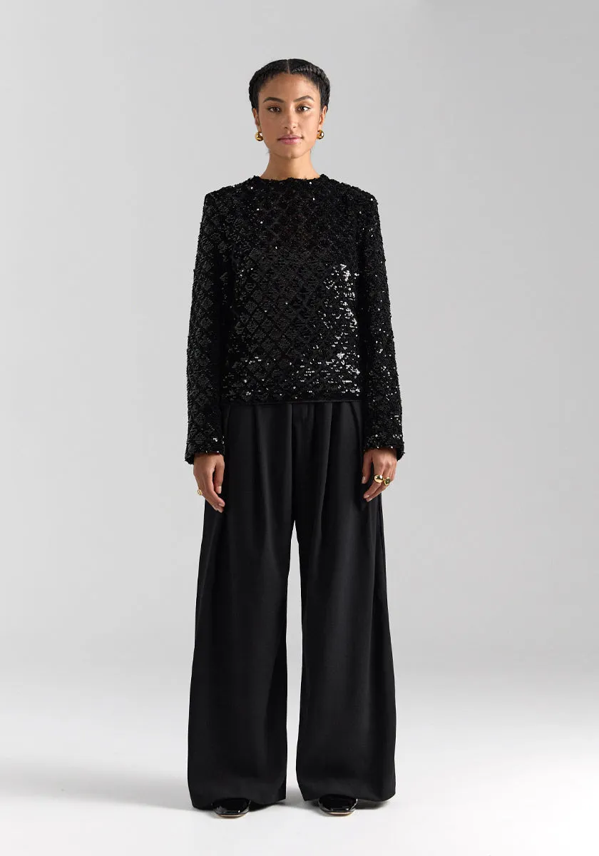 Pantalon PAULO Black Crêpe