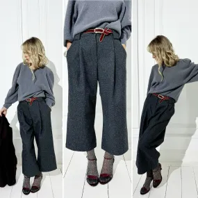Pantalon pied de poule gris 7/8ème