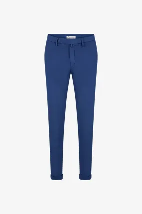 Pantalon slim en coton et lin