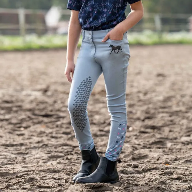 HKM Bria Girls' Riding Pants with Silicone Knee Patches