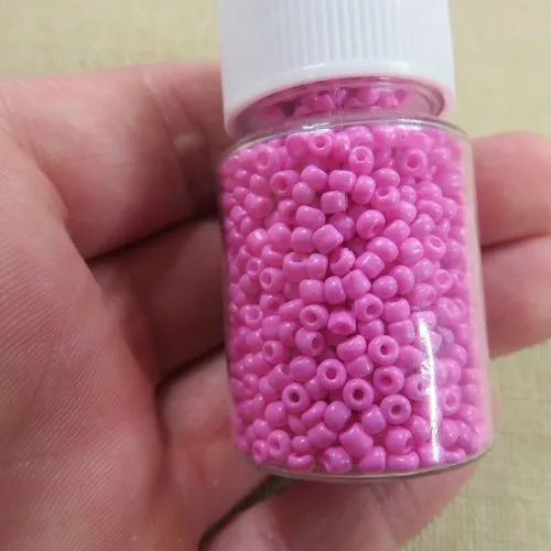 Pink 2mm Seed Beads - Set of Approximately 200 Beads