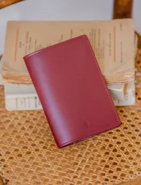 Porte-passeport Bordeaux en Cuir Lisse Italien pour Femme