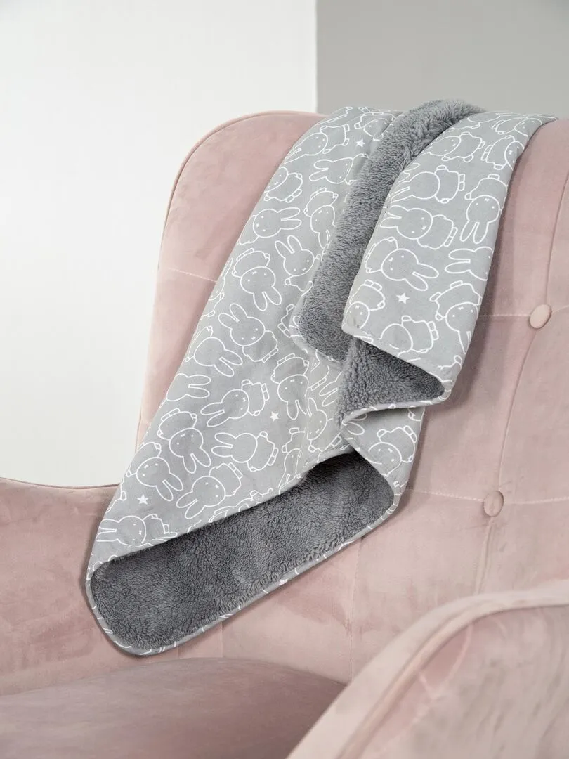 Baby Blanket miffy® - 80 x 80 cm - Grey / White - Grey