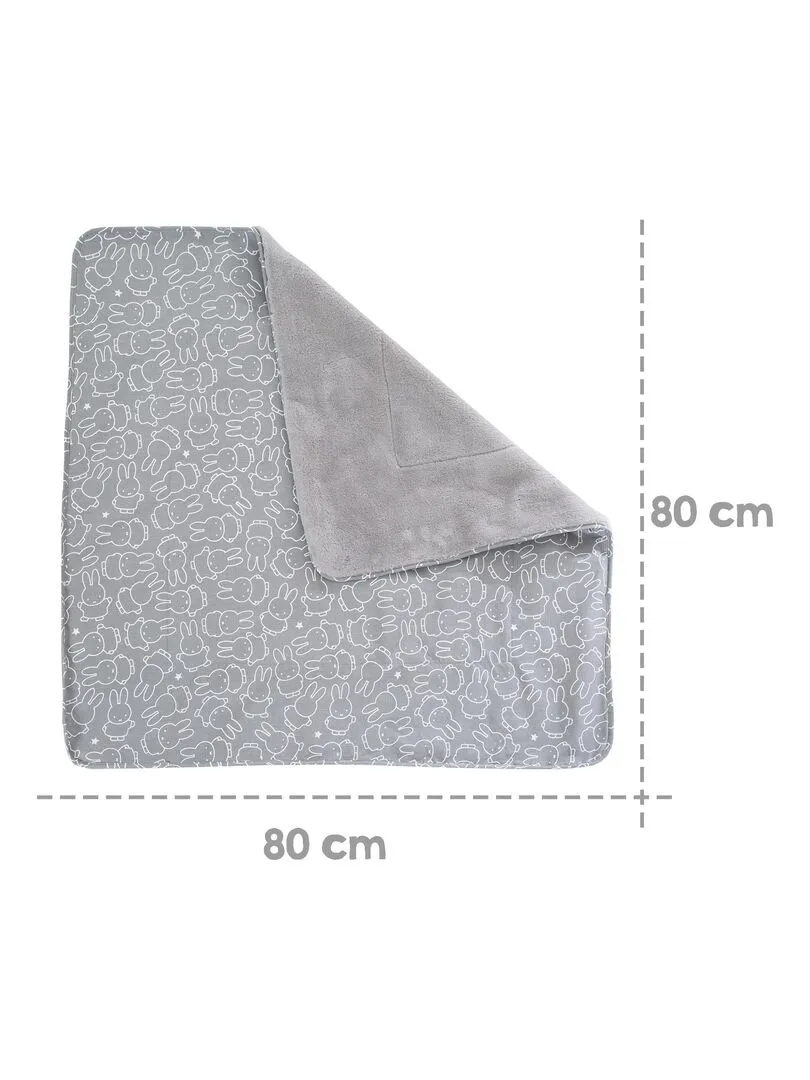 Baby Blanket miffy® - 80 x 80 cm - Grey / White - Grey
