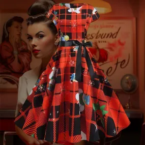 Robe Pin-Up  Motif de Nol  Vintage 50's