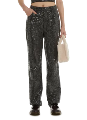 ROTATE  Pantalon à sequins - Noir