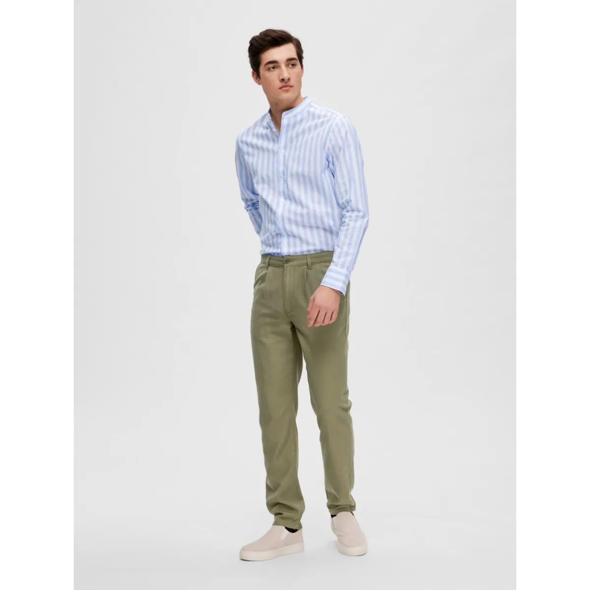Selected Homme Green Lichen Tapered Pants