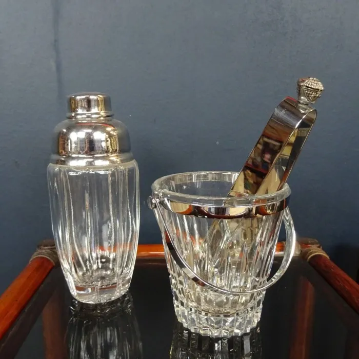 Shaker, seau à glace & pince verre & argenté - Le palais des bricoles