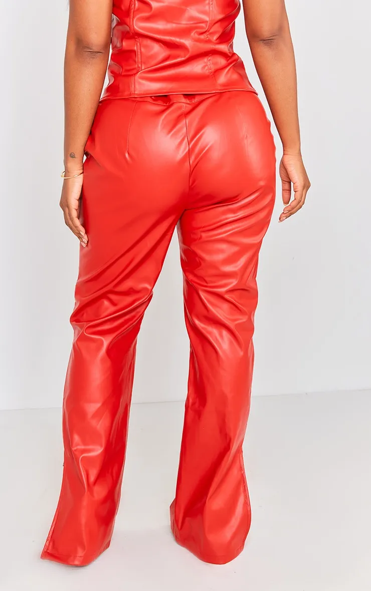 Shape Pantalon Large Rouge Parties Contrastantes