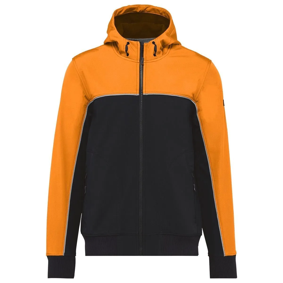 Softshell jacket black and orange unisex WK450.