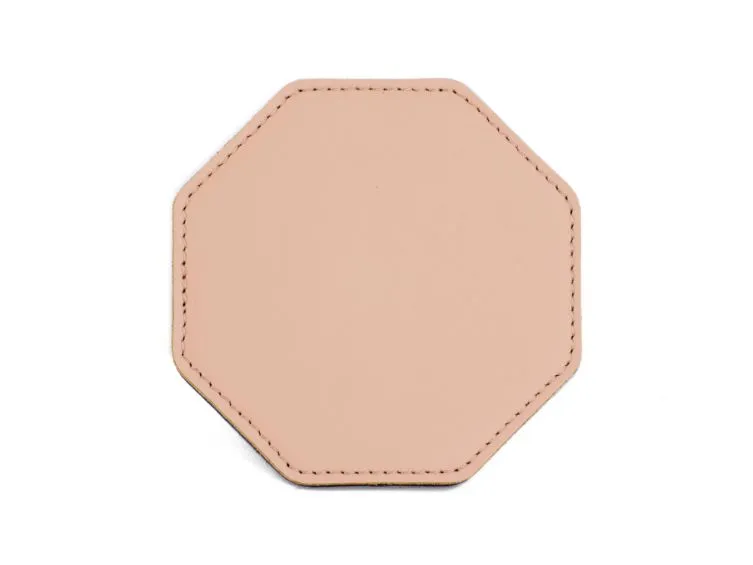 Sous-Verre octogonal en cuir rose, set de 6
