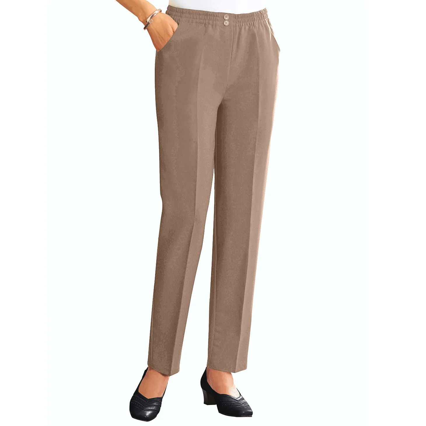 Straight Elastic Waist Pants