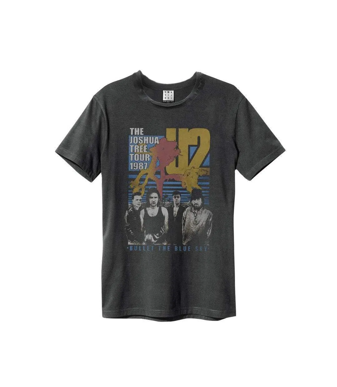 T-shirt bullet the blue sky adulte charbon Amplified