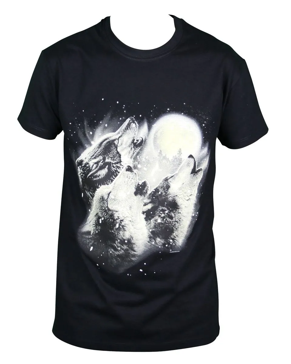 T-shirt homme manches courtes - Loups - 8391 - noir 
