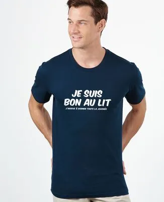 T-shirt homme recyclé Filgood Je suis bon au lit