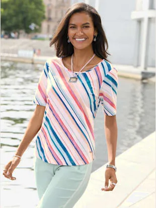 T-shirt with 50% cotton stripes