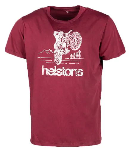 Tee Shirt Helstons Forest Bordeaux, T-shirt Scrambler, Homme
