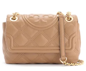 Tory Burch Sac à bandoulière Fleming Small en cuir beige