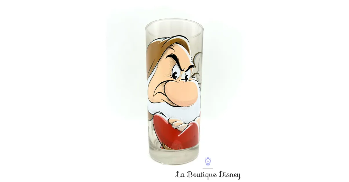 Verre Grincheux Portrait Blanche Neige et les sept nains Disneyland Paris Disney marron