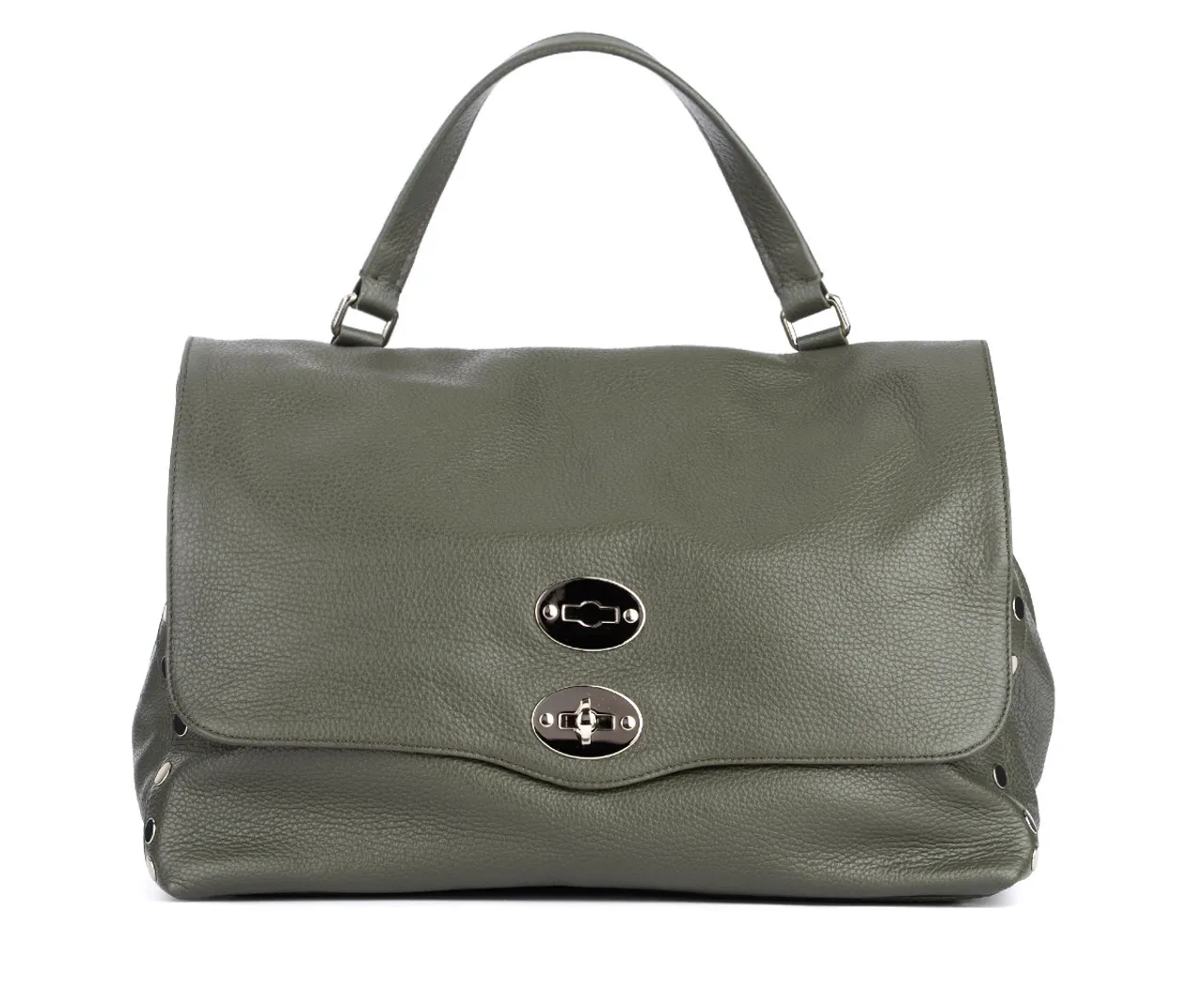 Zanellato Sac Postina Daily M en cuir vert olive